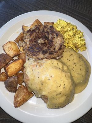 Best biscuits and gravy! The “sausage” is so delicious! Yum yum yum!   at Vertical Diner and The Gold Room in Portland