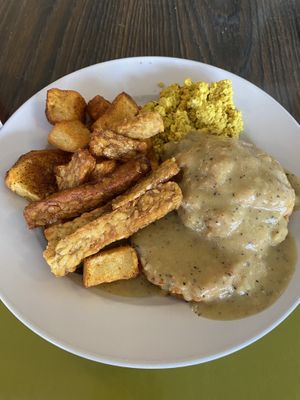 Biscuits and gravy with tempeh  at Vertical Diner and The Gold Room in Portland