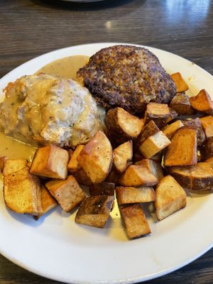 The Bombtastic Biscuits and Gravy were amazing!!!   at Vertical Diner and The Gold Room in Portland