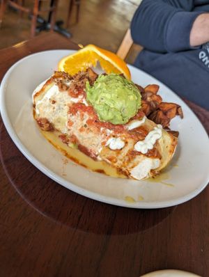 Sunrise burrito side 1 at Vertical Diner and The Gold Room in Portland