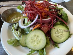 Side salad with sandwich - great dressing!  at Vertical Diner and The Gold Room in Portland