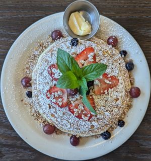 Granola Pancakes at Vertical Diner and The Gold Room in Portland