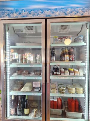 Takeout fridge at Vertical Diner and The Gold Room in Portland