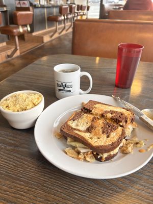 Vertical Reuben with Mac and cheeze, with immunity tea!  Sooo delicious!  at Vertical Diner and The Gold Room in Portland