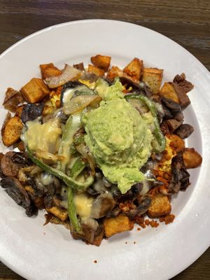 The Mountain w/ mushrooms & soyrizo.  at Vertical Diner and The Gold Room in Portland