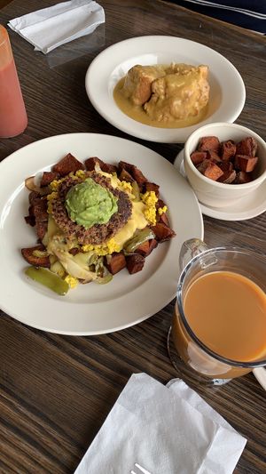 Breakfast was amazing!!! The biscuits and gravy were delicious and the scramble was great with the cheese and guacamole!! at Vertical Diner and The Gold Room in Portland