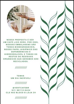 Cardápio atualizado 09/01/2021 at Vert Café in Brasilia