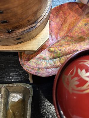 Fall leaf decor!  at Cafe 369 in Chiba