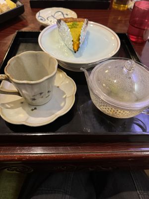 Pie with herbal tea  at Cafe 369 in Chiba