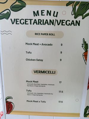 Vegan menu 2  at BunMee Bay in Rosebud