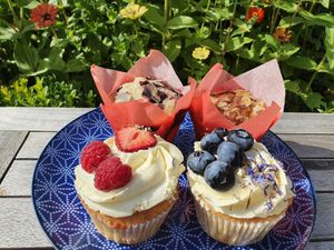 vegan cupcakes and muffins from ZOETS available at Karmamarkt at KarmaMarkt in Bruges