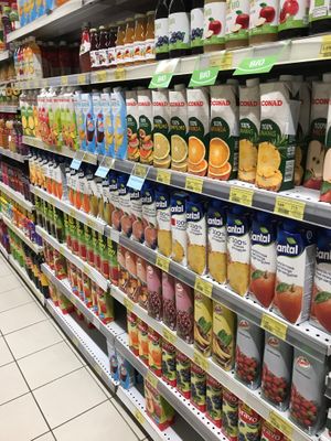Juices at Conad in Tirana