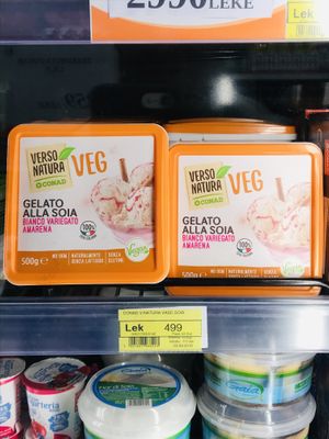 Vegan ice cream  at Conad in Tirana