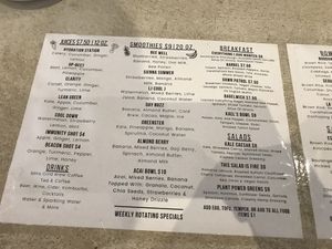 Menu 1/2 at Live Cafe in Kennebunk