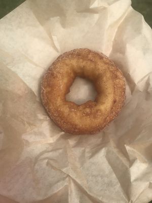 Vegan cinnamon sugar (day old Holy Donut $2) at Live Cafe in Kennebunk