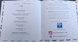 Menu at La Terrazza di Venere in Capri