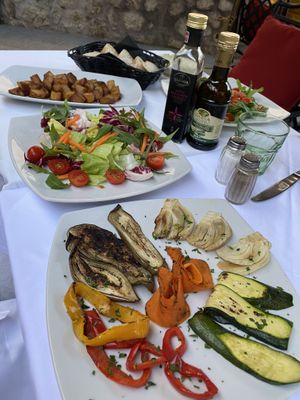 Ordered all the veggies . Roasted potatoes, salad, grilled veggies   at La Terrazza di Venere in Capri