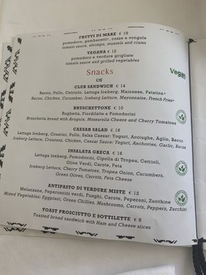 More vegan options at La Terrazza di Venere in Capri
