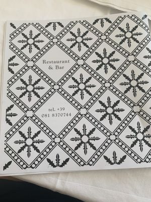 Back of menu  at La Terrazza di Venere in Capri