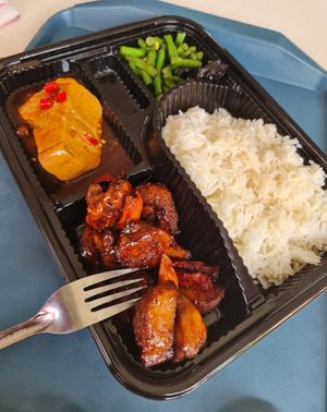 As hard as Ping Pong ball Gongbao Monkeyhead Mushroom rice ~ 11/7/22 at Daily Green 吉祥素 -  Yishun St in North Singapore