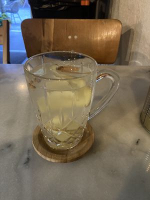 Fresh ginger tea   at LUUC Café in Saarbrucken