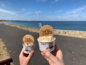 one scoop; two scoops at Di-Meo's in Whitley Bay