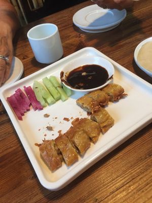 Half eaten Beijing ";duck."; at Ji Xiang Cao - Lucky Zen & Veg Restaurant in Shanghai