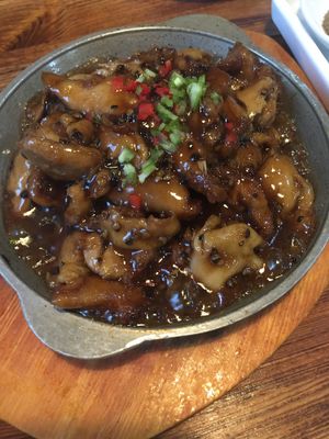 Mushroom hot plate. at Ji Xiang Cao - Lucky Zen & Veg Restaurant in Shanghai