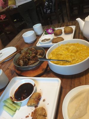 A feast. at Ji Xiang Cao - Lucky Zen & Veg Restaurant in Shanghai