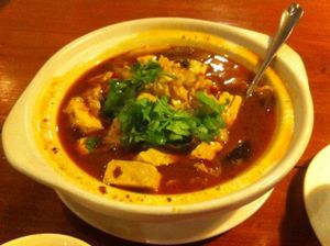 Savoury & spicy 'dofu' & mushroom at Ji Xiang Cao - Lucky Zen & Veg Restaurant in Shanghai