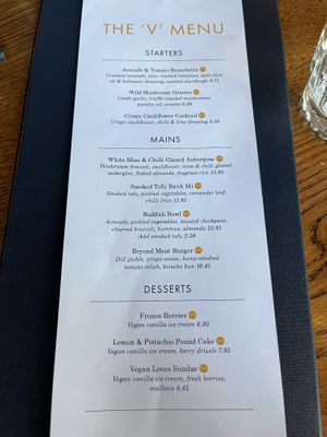 Vegan menu available on request  at Scott's in Troon