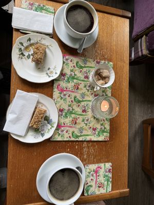 Cake and coffeee  at Brodies in Moffat