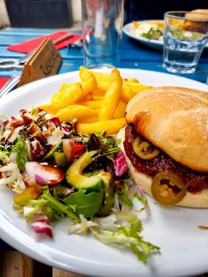 Vegan Burger at The Village Rest in Luss