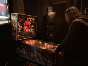 Vintage Gorgar Pinball Machine at The 4th Horseman in Long Beach