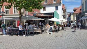 Outdoor seating at Umami Sushi & Grill in Konstanz