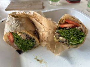 Portobello cruiser…messy but yummy!!!    at Pushkin's in Roseville