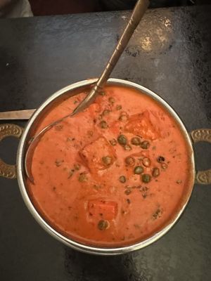 Mattar paneer w food coloring   at Walla Walla Indian Cuisine in Walla Walla