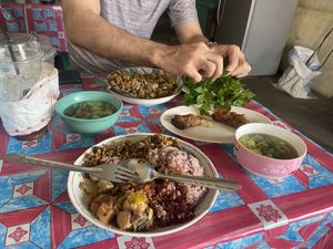 Full meal!  at Kao Man Kai Jay Vegan in Chiang Dao