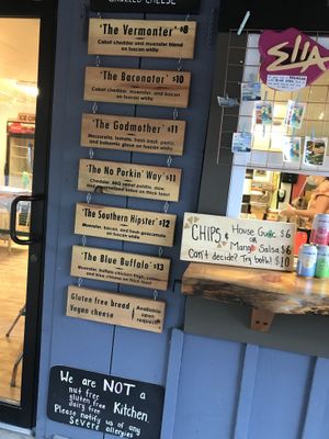 Options - everything can be made with vegan cheese at Cheese Louise  in Conway