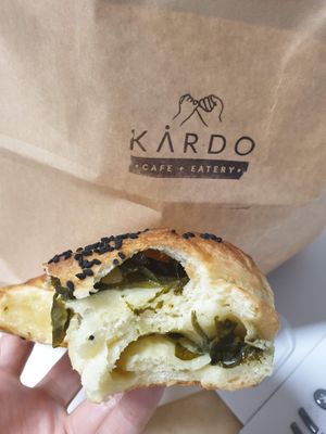 Spinach and cheese acma at Kardo Cafe and Eatery in Melbourne
