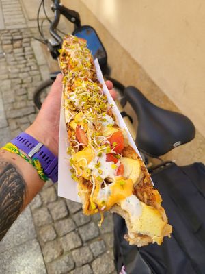 Very tasty zapiekanka at Długa Buła in Torun