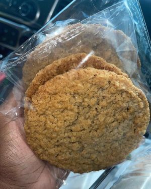 Oatmeal cream cookies at Bam's Vegan in Dallas
