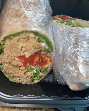Chicken Wrap at Bam's Vegan in Dallas