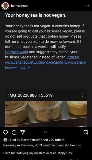 Imagine posting this on IG where all your die hard fans are at. LOL  at Bam's Vegan in Dallas