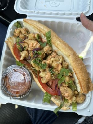 Cauliflower po’ boy!  at Bam's Vegan in Dallas