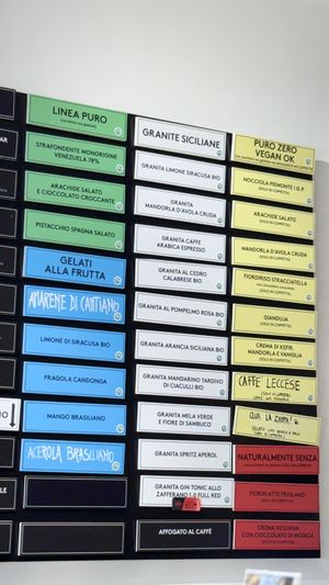 Ice cream options  at Accademia del Gelato in Udine