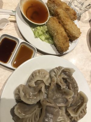 dumplings, and prawn bean curd fried rolls   at Tea Master in Fortitude Valley