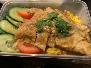 Veggie Hainan chicken rice. Not great  at Tea Master in Fortitude Valley