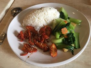 Red pork with rice at Tea Master in Fortitude Valley