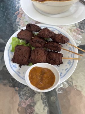 Teriyaki satay chicken skewers  at Tea Master in Fortitude Valley